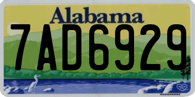 AL license plate 7AD6929