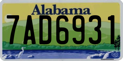 AL license plate 7AD6931