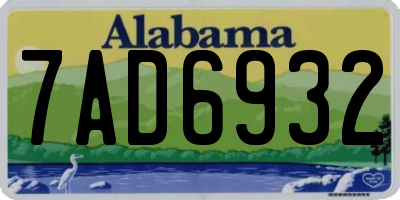 AL license plate 7AD6932
