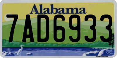 AL license plate 7AD6933