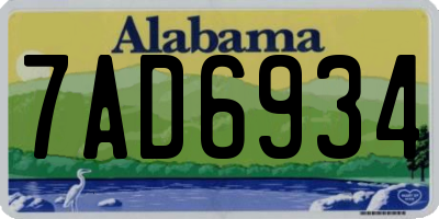 AL license plate 7AD6934