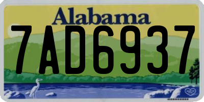 AL license plate 7AD6937