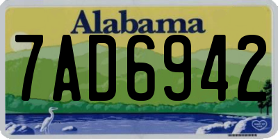 AL license plate 7AD6942