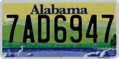 AL license plate 7AD6947