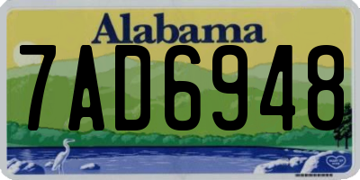 AL license plate 7AD6948