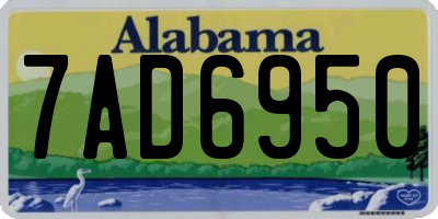 AL license plate 7AD6950