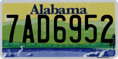 AL license plate 7AD6952