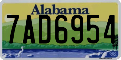 AL license plate 7AD6954