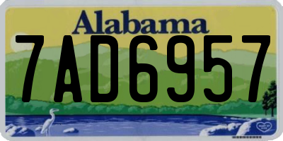 AL license plate 7AD6957