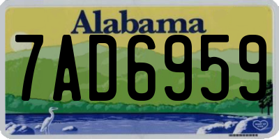 AL license plate 7AD6959