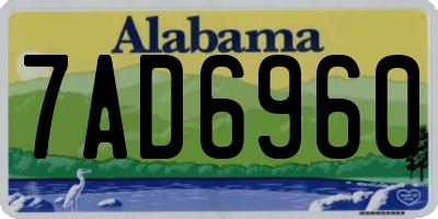 AL license plate 7AD6960