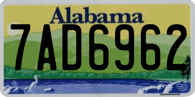 AL license plate 7AD6962