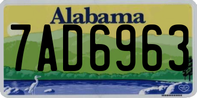 AL license plate 7AD6963