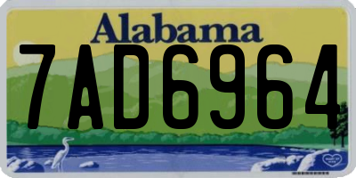 AL license plate 7AD6964