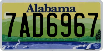 AL license plate 7AD6967