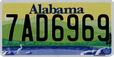 AL license plate 7AD6969