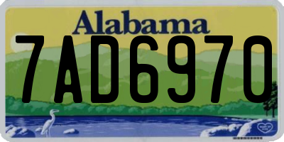AL license plate 7AD6970