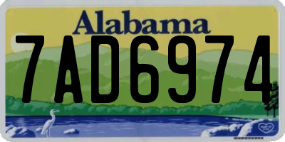 AL license plate 7AD6974