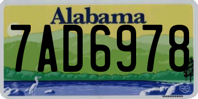AL license plate 7AD6978