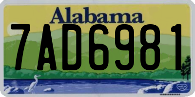 AL license plate 7AD6981