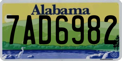 AL license plate 7AD6982