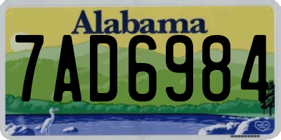 AL license plate 7AD6984