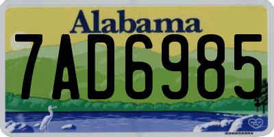 AL license plate 7AD6985
