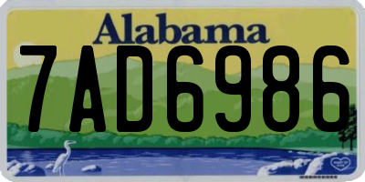 AL license plate 7AD6986