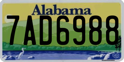 AL license plate 7AD6988