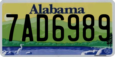 AL license plate 7AD6989