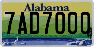 AL license plate 7AD7000