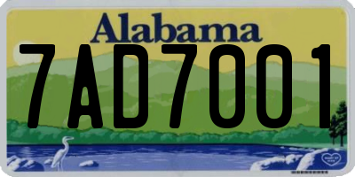 AL license plate 7AD7001