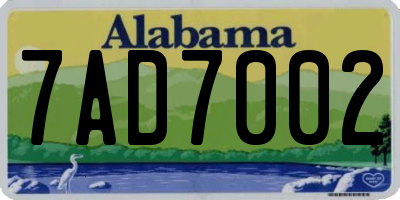 AL license plate 7AD7002