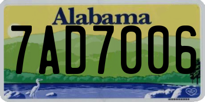 AL license plate 7AD7006
