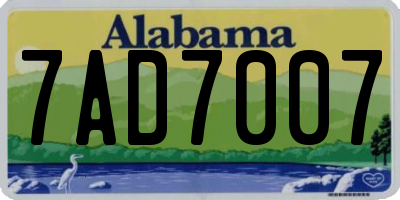 AL license plate 7AD7007