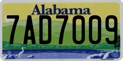 AL license plate 7AD7009