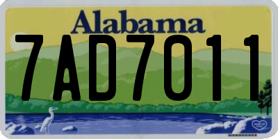 AL license plate 7AD7011