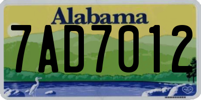 AL license plate 7AD7012