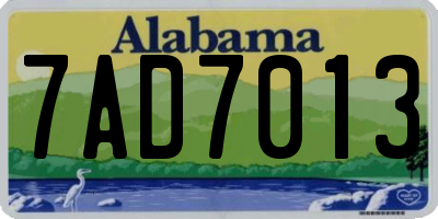 AL license plate 7AD7013