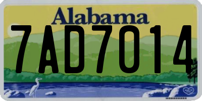 AL license plate 7AD7014