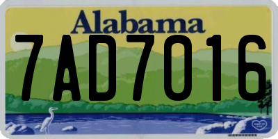 AL license plate 7AD7016