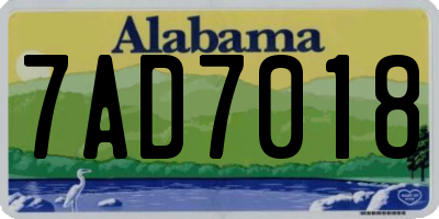 AL license plate 7AD7018