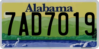 AL license plate 7AD7019