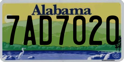 AL license plate 7AD7020