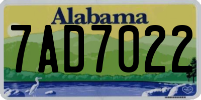 AL license plate 7AD7022