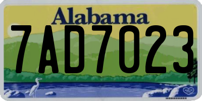 AL license plate 7AD7023
