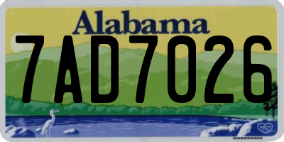 AL license plate 7AD7026