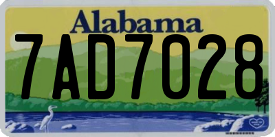 AL license plate 7AD7028