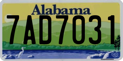 AL license plate 7AD7031