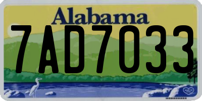 AL license plate 7AD7033